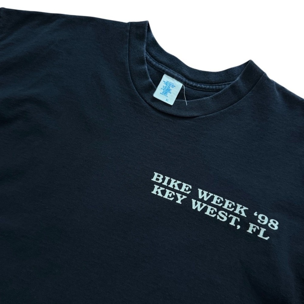 Vintage 90s Key West Bike Week Eagle Chopper Motorcycle Glitter Graphic T-shirt - Picture 5 of 8